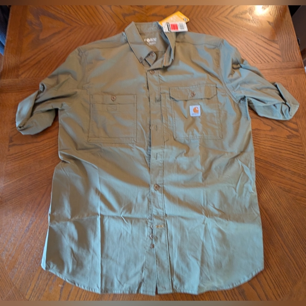 Carhartt NWT long sleeve tan force button down